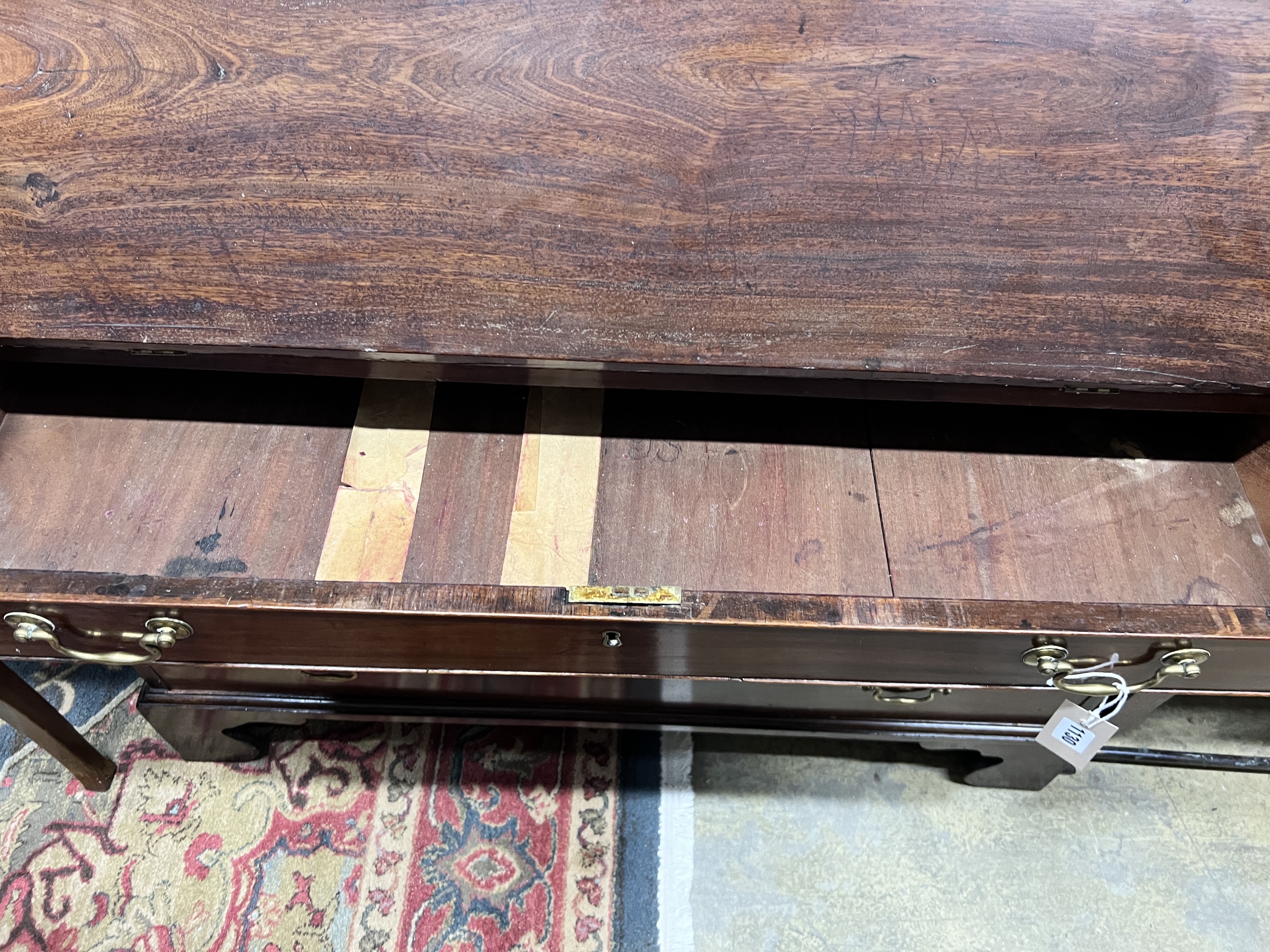 A George III mahogany bureau, width 108cm